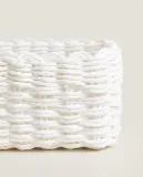 Zara Home Корзина из плетёной бумаги, цвет белый, 21 см — фото 5