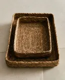 Zara Home Поднос из морской травы, цвет бежевый, 21 см — фото 1