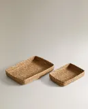 Zara Home Поднос из морской травы, цвет бежевый, 21 см — фото 6