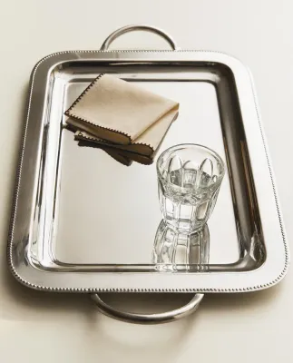 Zara Home Поднос из нержавеющей стали, 25.5 см