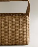 Zara Home Корзина из ротанга, цвет бежевый, 41 см — фото 3