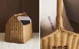 Zara Home Корзина из ротанга, цвет бежевый, 41 см — фото 5