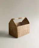Zara Home Корзина из ротанга, цвет бежевый, 41 см — фото 7
