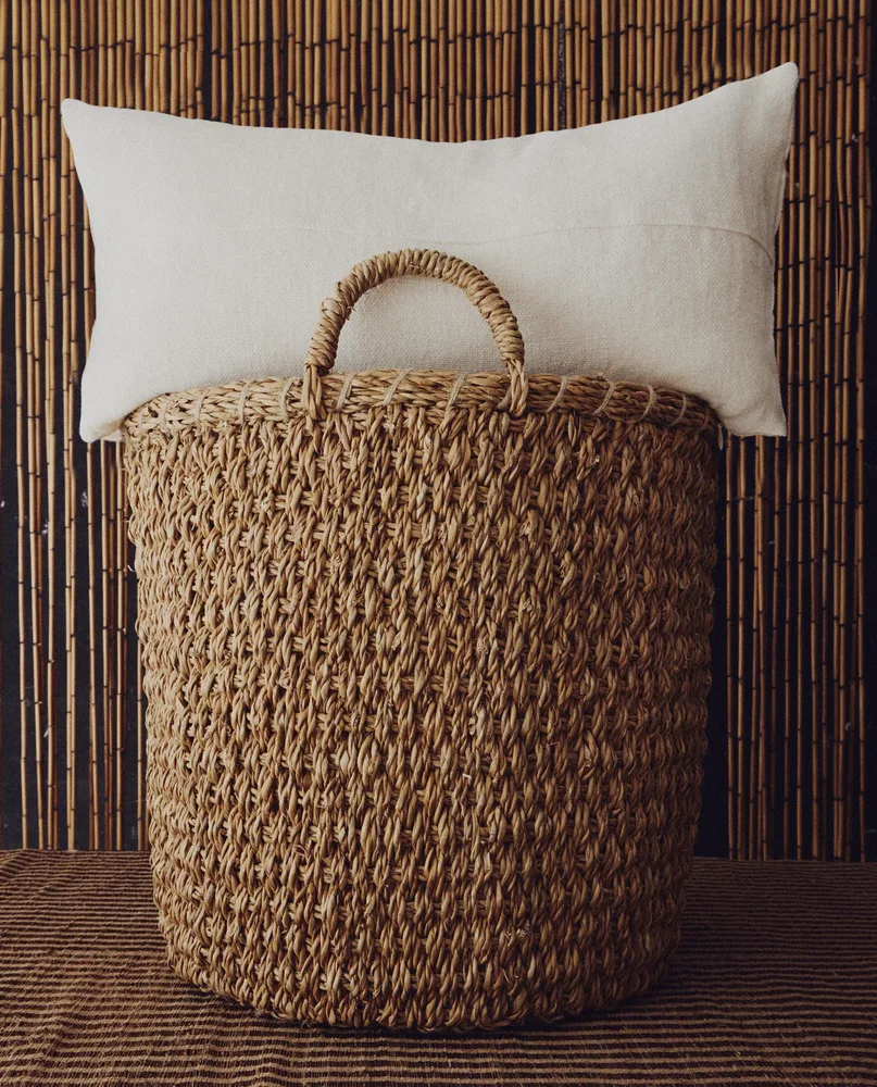 Zara Home Корзина из морской травы, цвет бежевый, 30 см · 8315/049