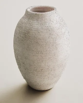Zara Home Ваза из фаянса, цвет серый, 26 см