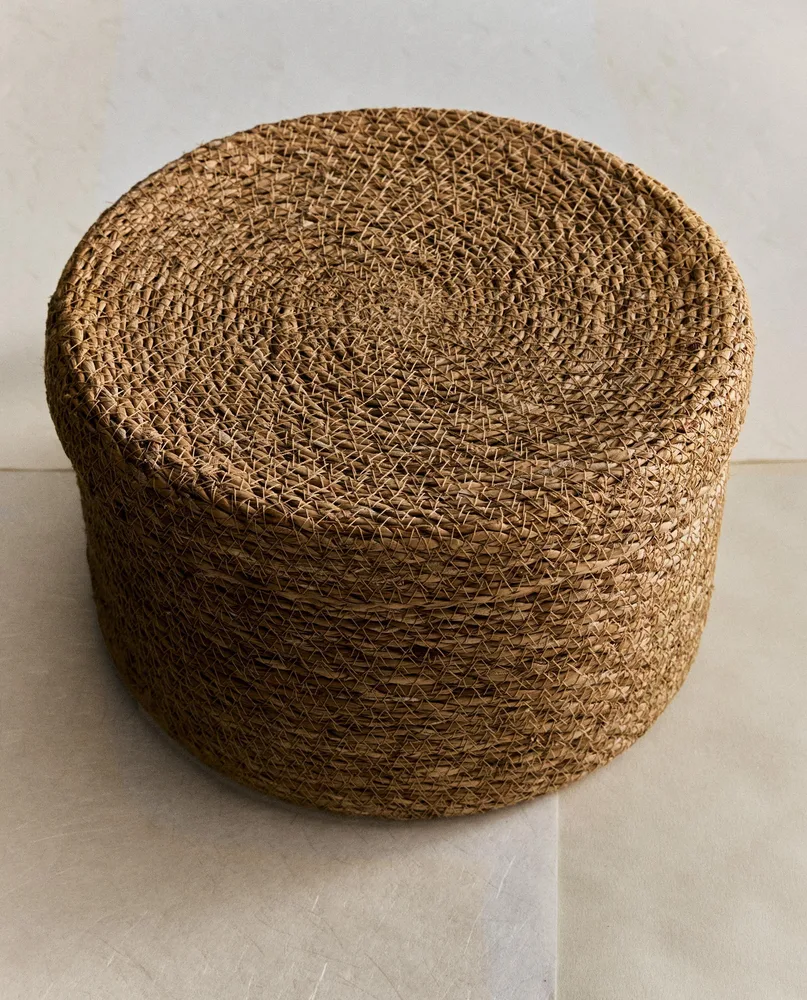 Zara Home Корзина из морской травы, цвет бежевый, 18 см · 6353/049