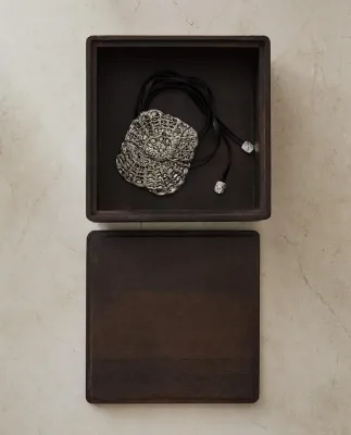 Zara Home Коробка для хранения из дерева, цвет коричневый, 14 см