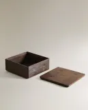 Zara Home Коробка для хранения из дерева, цвет коричневый, 14 см — фото 4