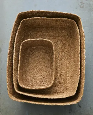Zara Home Корзина из морской травы, цвет бежевый, 28 см