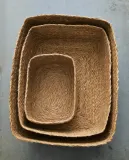Zara Home Корзина из морской травы, цвет бежевый, 28 см — фото 1