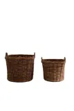 Zara Home Корзина из ротанга, цвет коричневый, 46 см — фото 6
