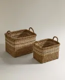 Zara Home Корзина из морской травы, цвет коричневый, 40 см · 6190/049 — фото 5