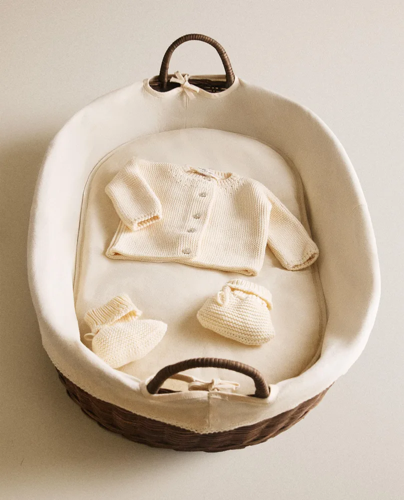 Zara Home Корзина из ротанга, цвет коричневый, 74 см
