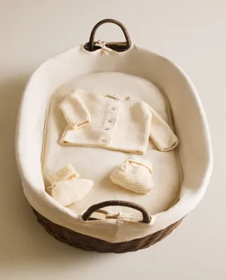 Zara Home Корзина из ротанга, цвет коричневый, 74 см