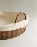 Zara Home Корзина из ротанга, цвет коричневый, 74 см — фото 5