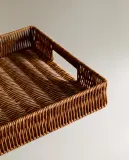 Zara Home Корзина изо льна, цвет коричневый, 39 см — фото 5