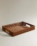 Zara Home Корзина изо льна, цвет коричневый, 39 см — фото 7