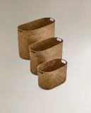 Zara Home Корзина из ротанга, цвет бежевый, 35 см — фото 2
