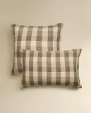 Наволочка Zara Home хлопок, лён 100%, в клетку, 6195/091 — фото 5