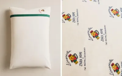 Наволочка Zara Home, хлопок 100%, однотонный, 2628/091