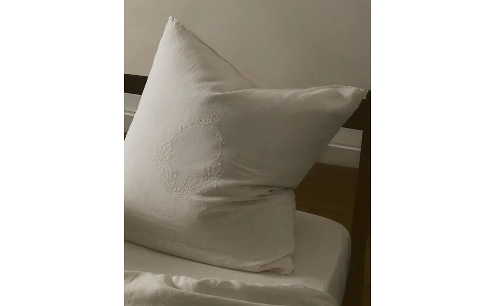 Наволочка Zara Home хлопок, лён 100%, однотонный, 5192/091