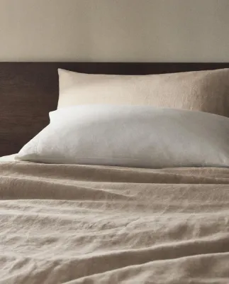 Наволочка Zara Home хлопок, лён 100%, однотонный, 6181/091
