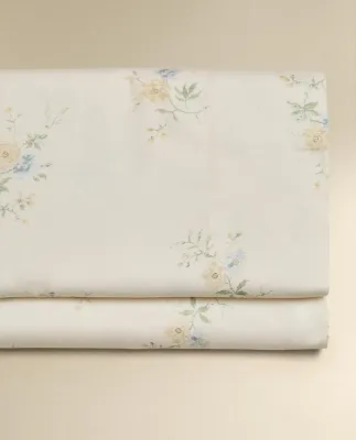 Простыня Zara Home сатин, хлопок 100%, с цветочным принтом, 7111/089