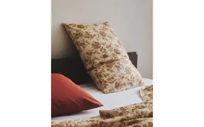 Наволочка Zara Home сатин, хлопок 100%, с цветочным принтом, 6186/091