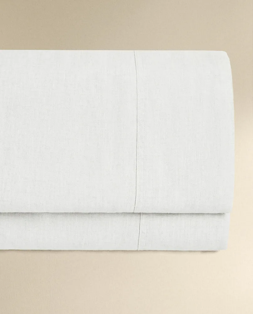 Простыня Zara Home хлопок, лён 100%, однотонный, 6150/089 · арт. 6150/089