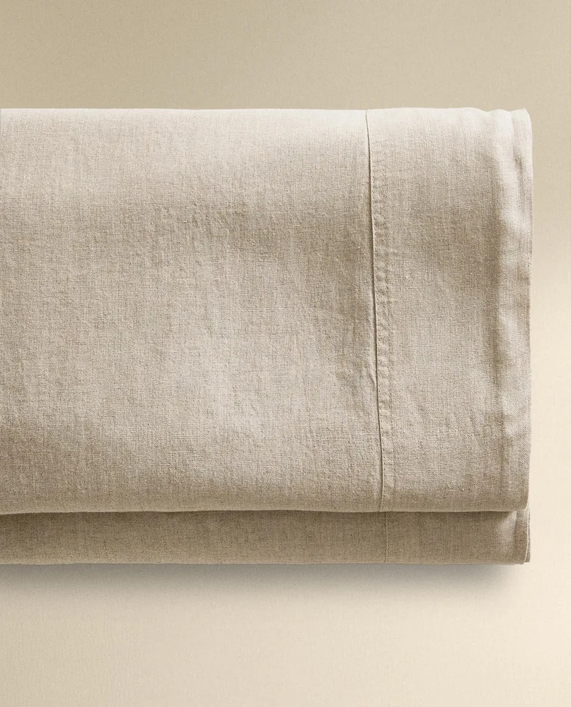 Простыня Zara Home хлопок, лён 100%, однотонный, 7180/089