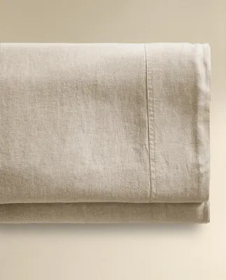 Простыня Zara Home хлопок, лён 100%, однотонный, 7180/089
