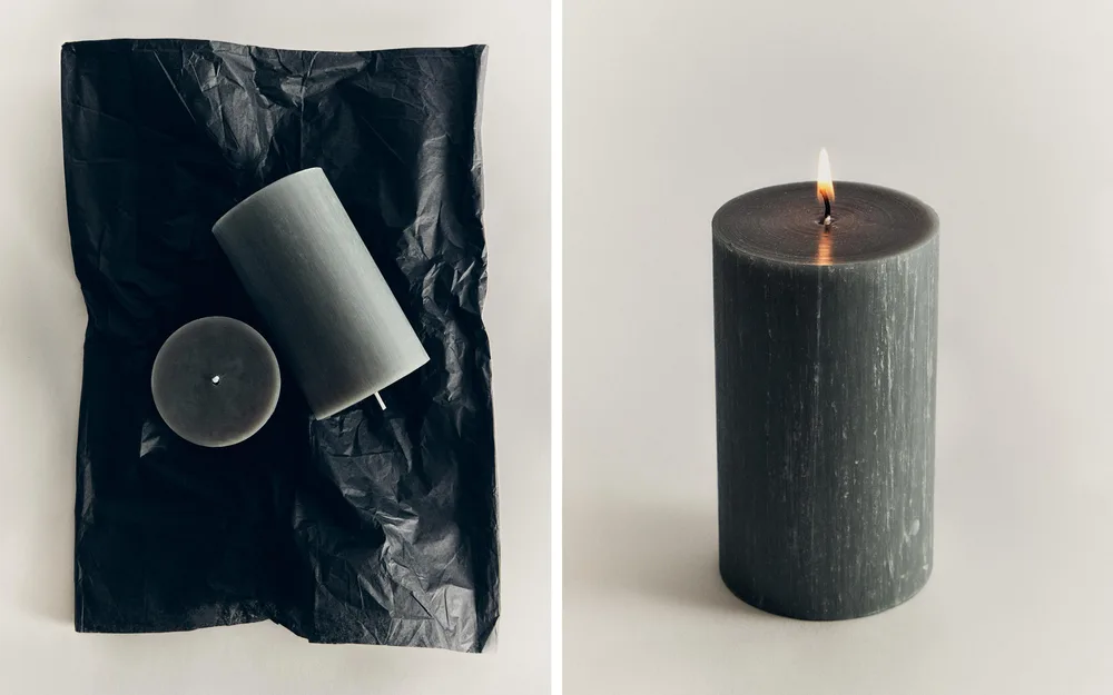 Декоративная свеча Zara Home, 7х7.3х7.3 см, бумага, 6339/065