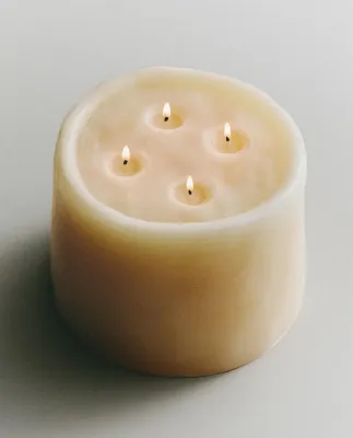 Декоративная свеча Zara Home, 7х14х14 см, бежевый, 3365/065