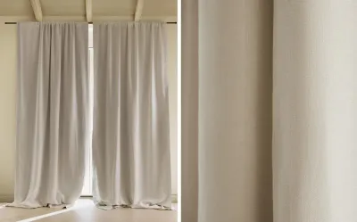 Штора Zara Home, 140х270 см, хлопок, белый, 5132/032