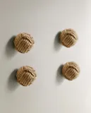 Мебельная ручка Zara Home, 2.5х2.5х5 см, джут, 4 шт., 4360/555 — фото 2