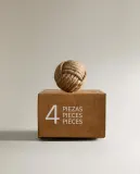 Мебельная ручка Zara Home, 2.5х2.5х5 см, джут, 4 шт., 4360/555 — фото 6