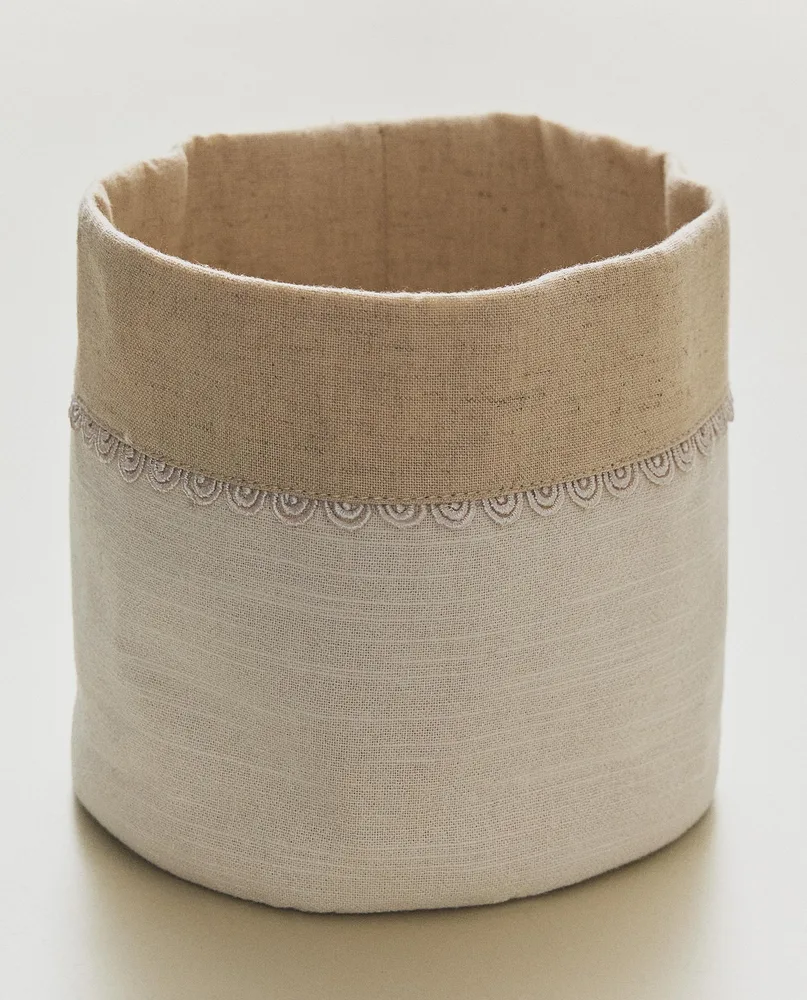 Корзина для хранения Zara Home, хлопок, бежевый, 7258/049