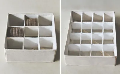 Коробка для хранения Zara Home, хлопок, бежевый, 7294/099