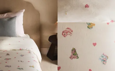 Наволочка Zara Home, хлопок 100%, с сердечками, 2625/088