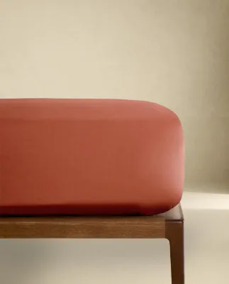 Простыня на резинке Zara Home перкаль, хлопок 100%, однотонный, 0051/900