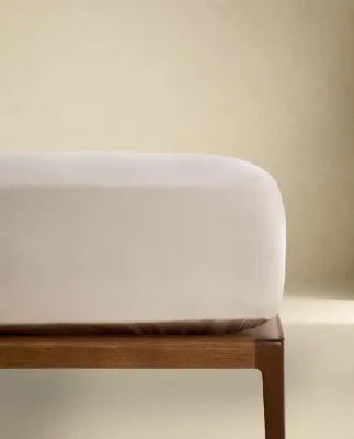Простыня на резинке Zara Home сатин, хлопок 100%, однотонный, 0136/900