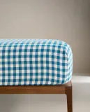 Простыня на резинке Zara Home, хлопок 100%, в клетку, 1660/900 — фото 6