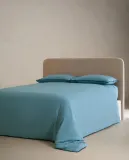 Простыня на резинке Zara Home хлопок, лён 100%, однотонный, 4126/900 — фото 4