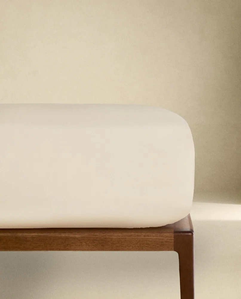 Простыня на резинке Zara Home сатин, хлопок 100%, однотонный, 1100/095