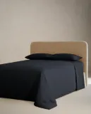 Простыня на резинке Zara Home сатин, хлопок 100%, однотонный, 1100/900 — фото 8