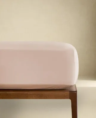 Простыня на резинке Zara Home перкаль, хлопок 100%, однотонный, 0132/095