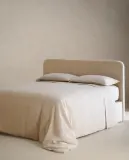 Простыня на резинке Zara Home хлопок, лён 100%, однотонный, 6150/900 — фото 3
