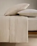Простыня на резинке Zara Home хлопок, лён 100%, однотонный, 6150/900 — фото 5
