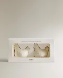 Zara Home Набор для специй солонка и перечница фарфор, в форме курочек — фото 3
