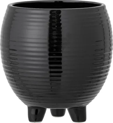 Кашпо Bloomingville Arnel, керамика, 13,5 см, чёрное